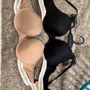 Tommy Hilfiger Women's Black and Tan Bras